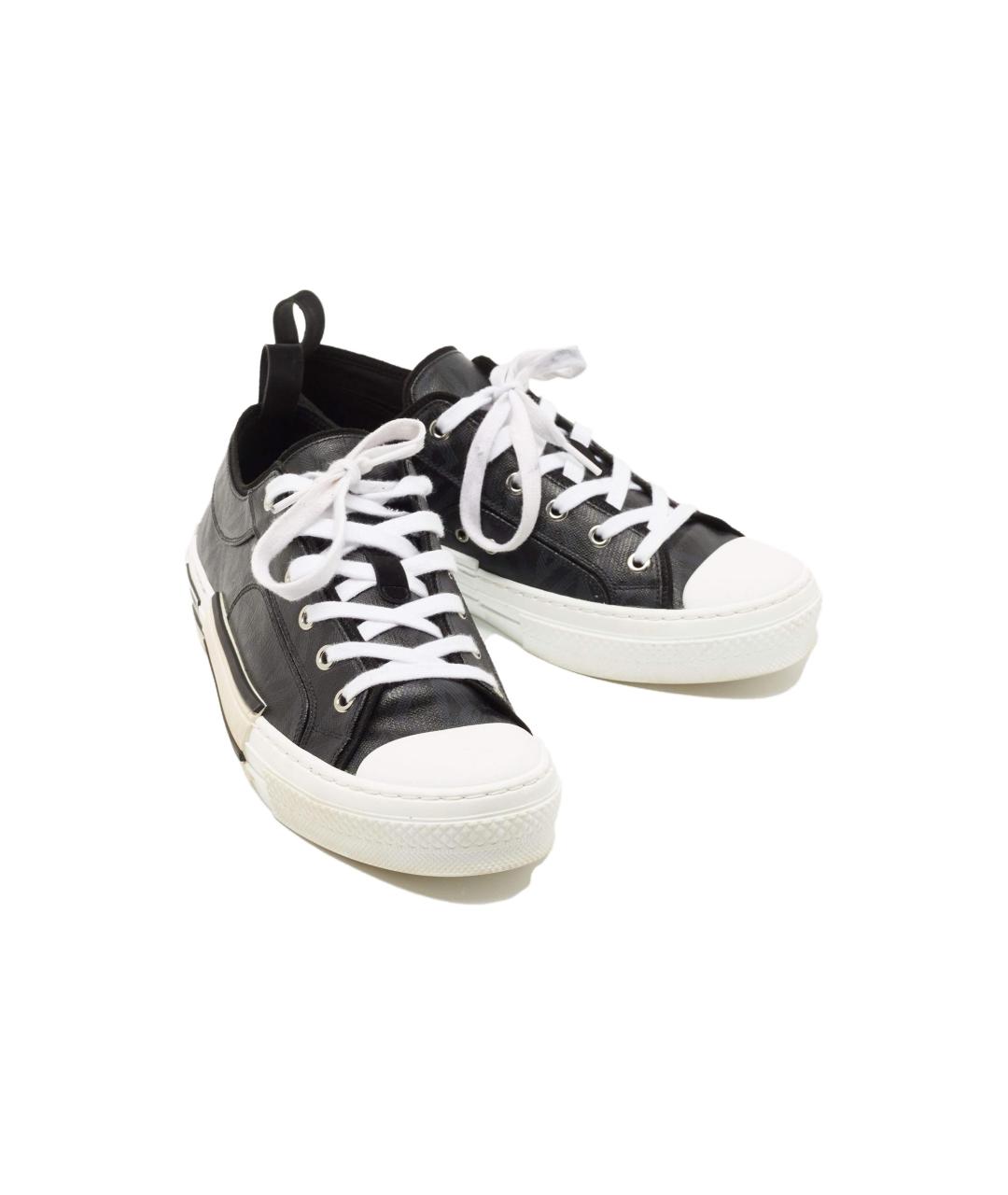 CHRISTIAN DIOR Черные кожаные низкие кроссовки / кеды, фото 3