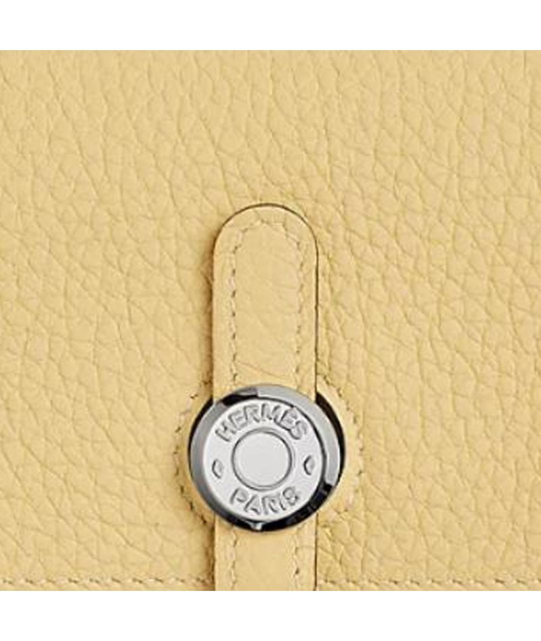 HERMES Желтый кожаный кардхолдер, фото 2