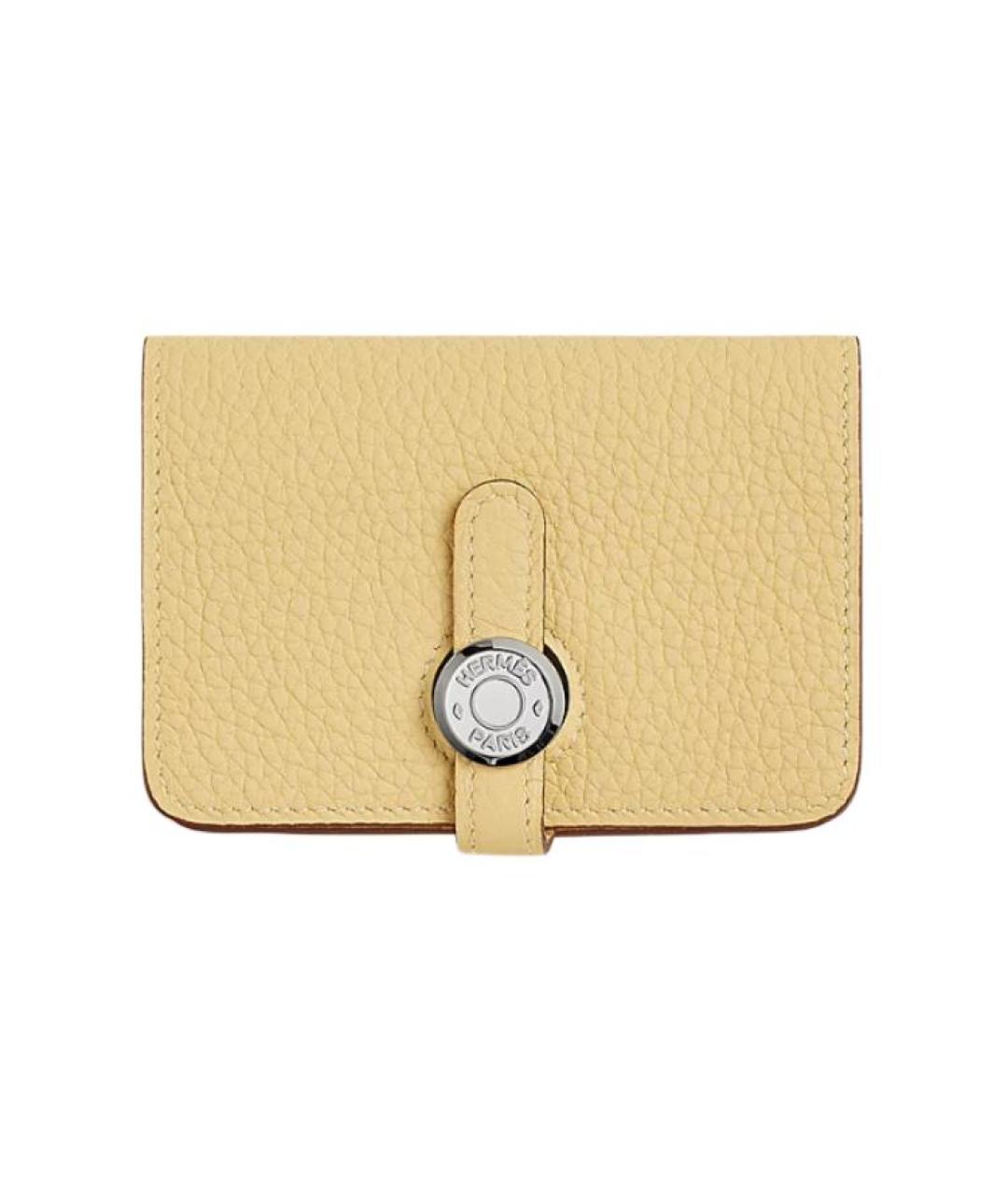 HERMES Желтый кожаный кардхолдер, фото 1