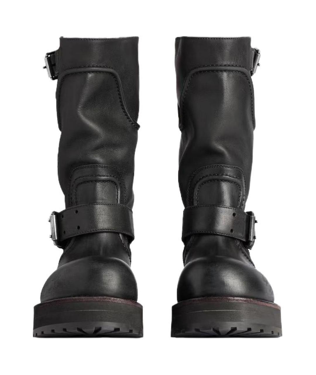 BALENCIAGA Черные кожаные высокие ботинки, фото 4