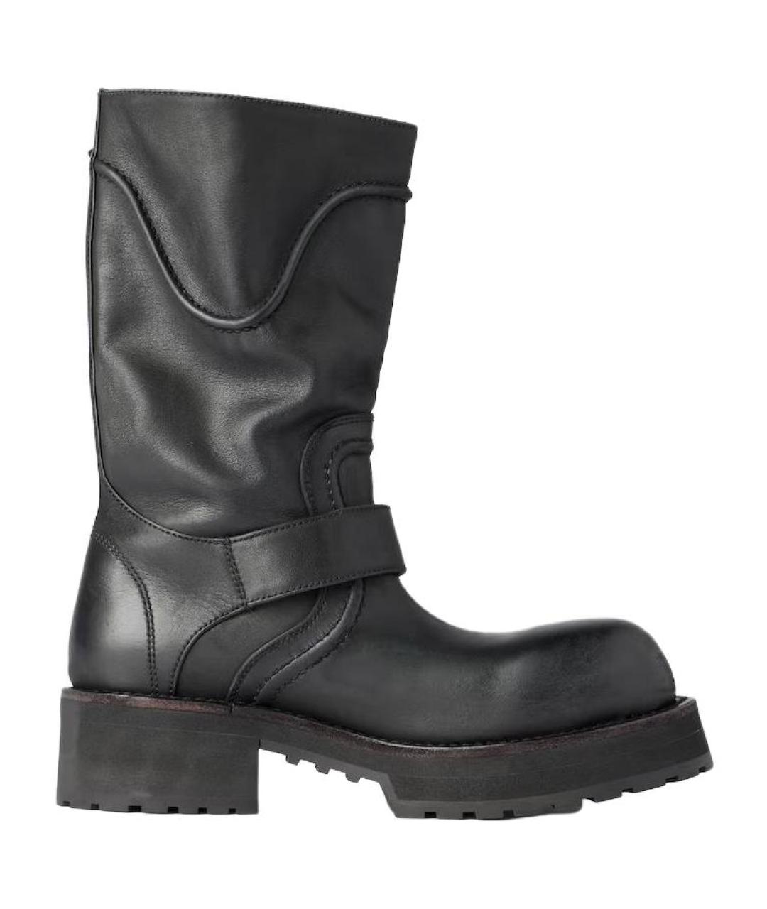 BALENCIAGA Черные кожаные высокие ботинки, фото 2