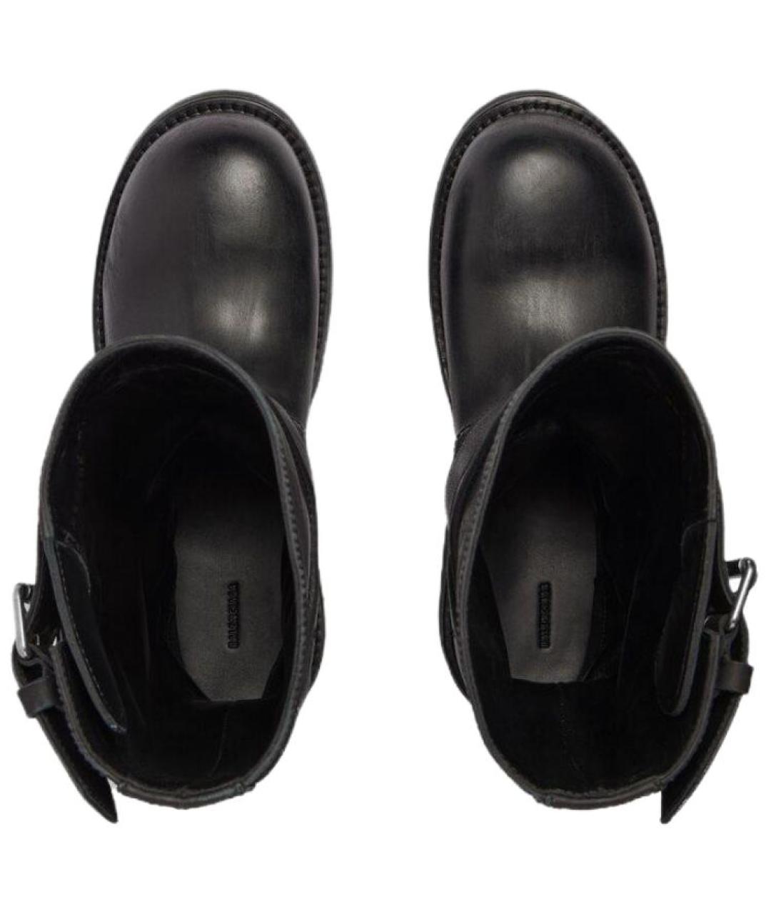 BALENCIAGA Черные кожаные высокие ботинки, фото 5