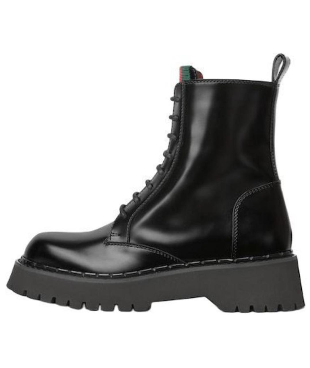 GUCCI Черные кожаные ботинки, фото 2