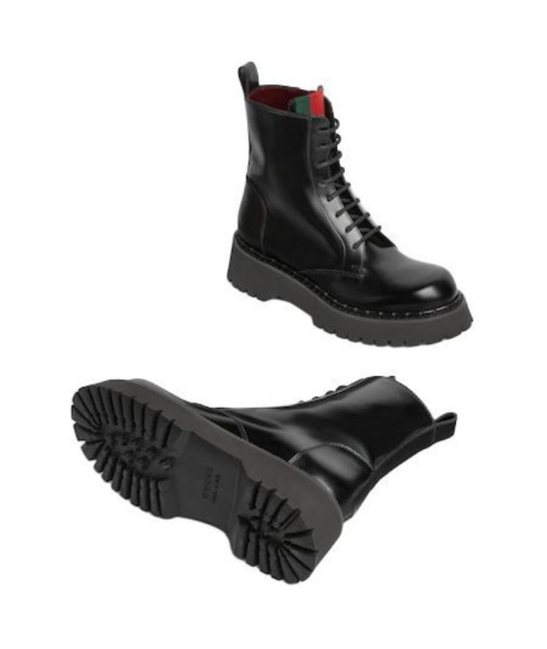 GUCCI Черные кожаные ботинки, фото 6