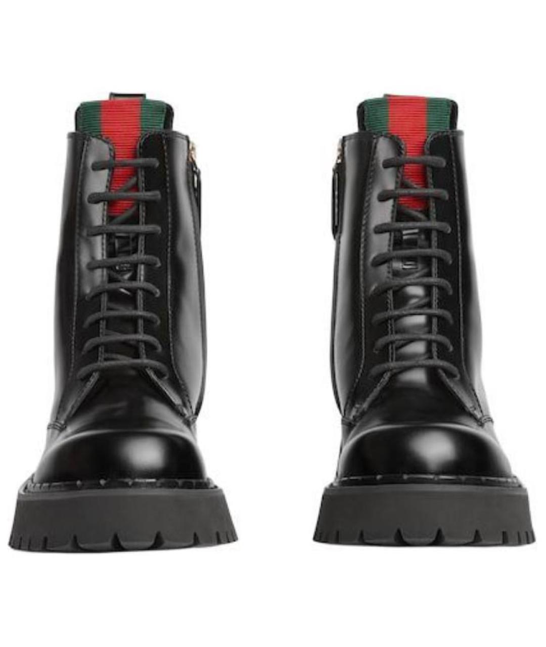 GUCCI Черные кожаные ботинки, фото 4