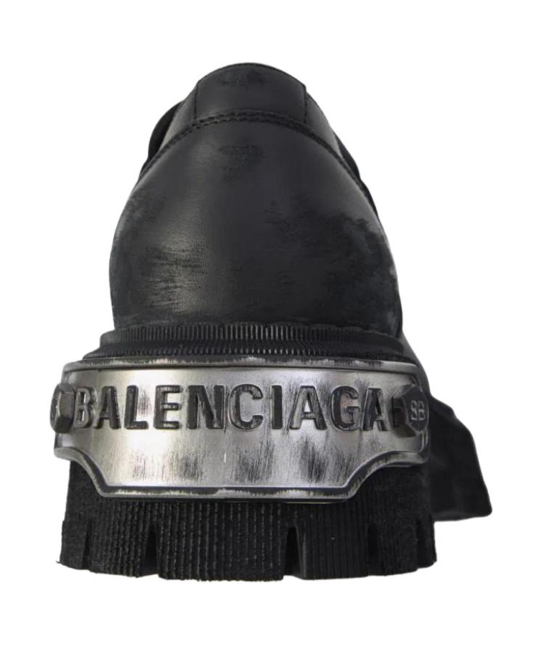 BALENCIAGA Черные кожаные лоферы, фото 4