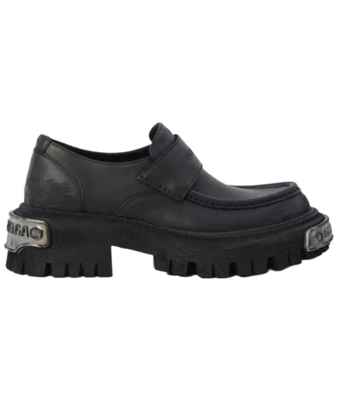 BALENCIAGA Черные кожаные лоферы, фото 1