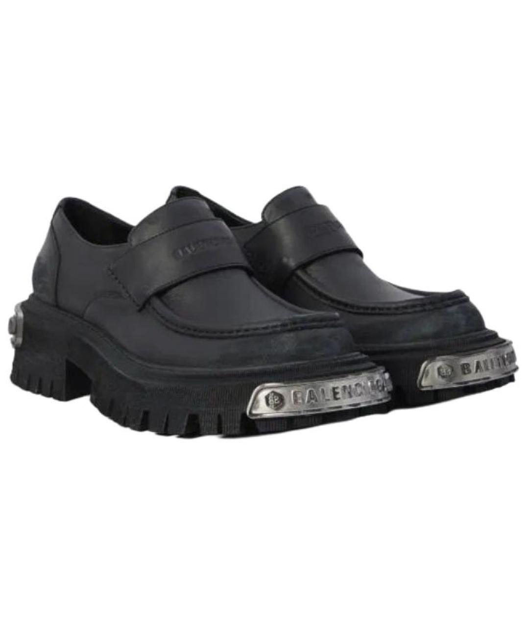 BALENCIAGA Черные кожаные лоферы, фото 2