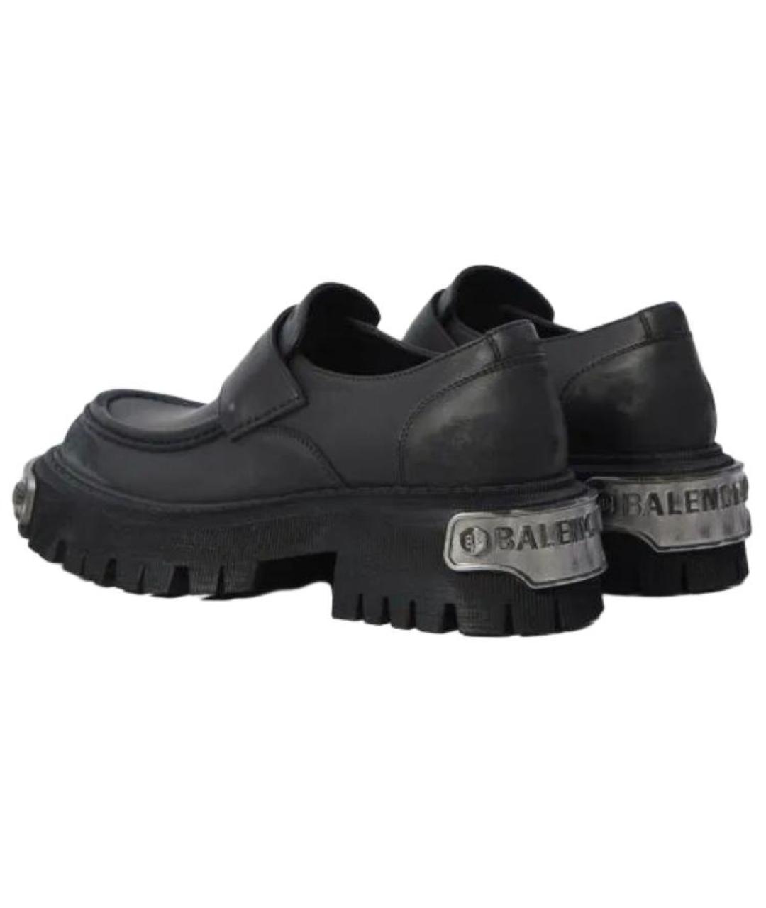 BALENCIAGA Черные кожаные лоферы, фото 3