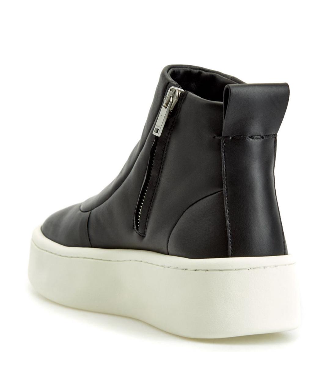 JIL SANDER Черные кожаные кеды, фото 2