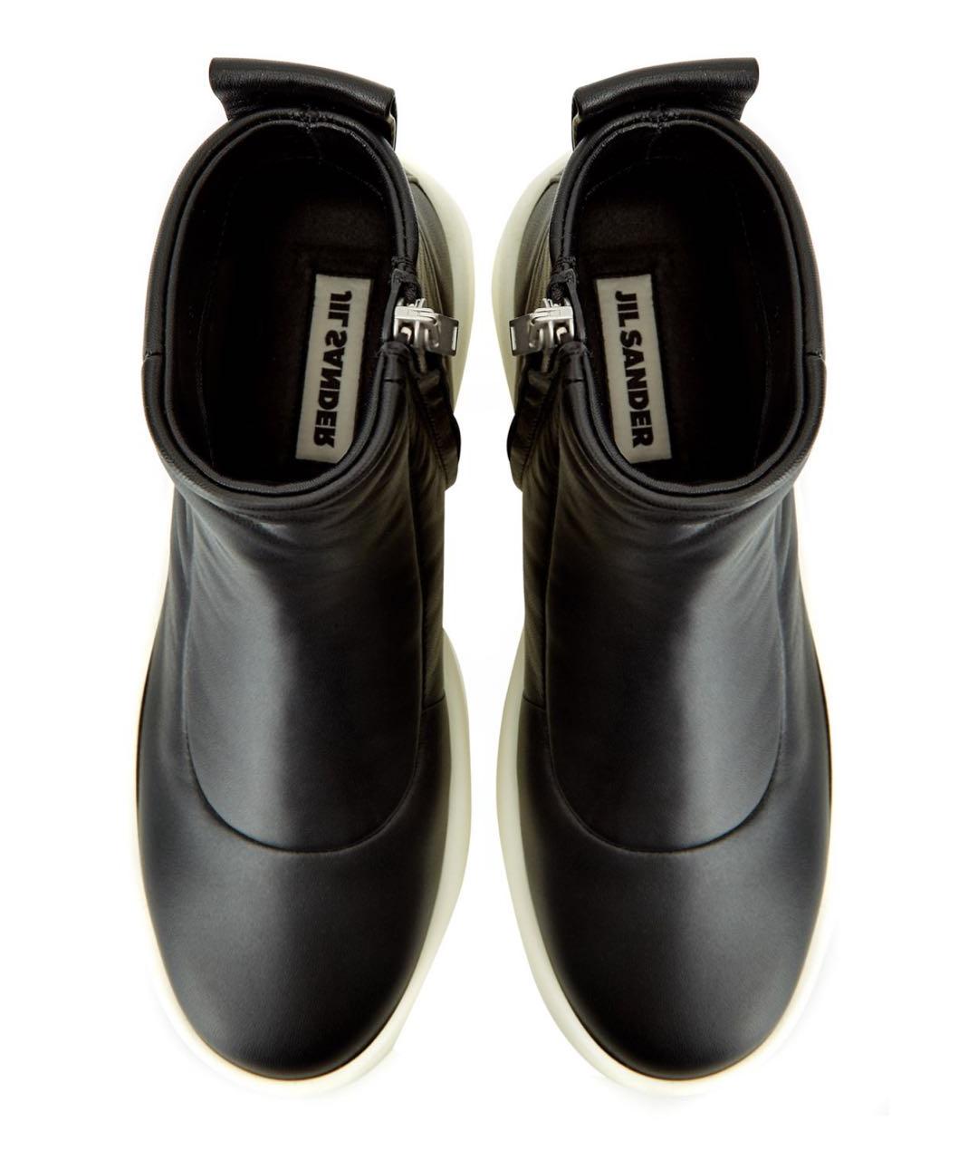 JIL SANDER Черные кожаные кеды, фото 3
