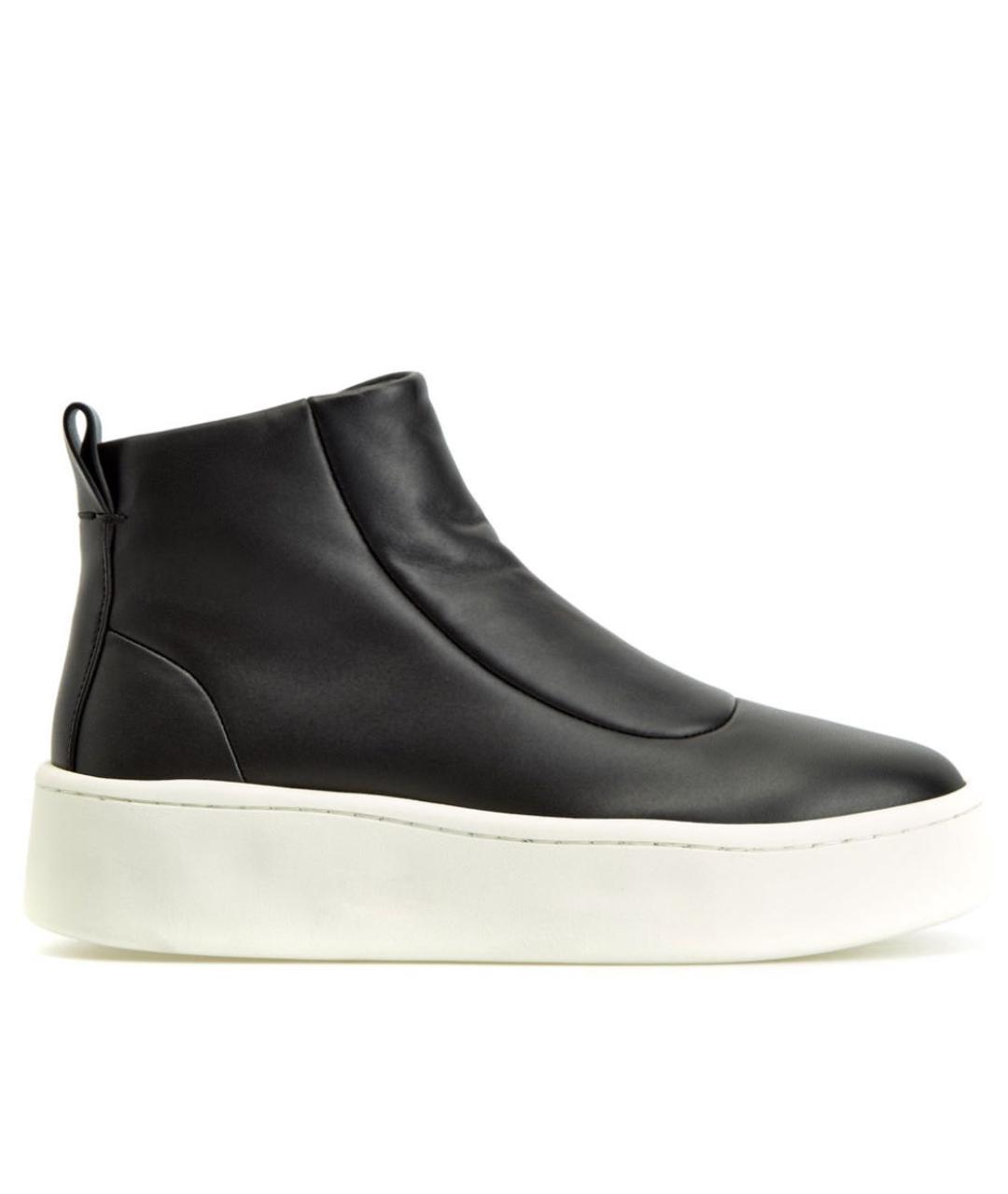 JIL SANDER Черные кожаные кеды, фото 4