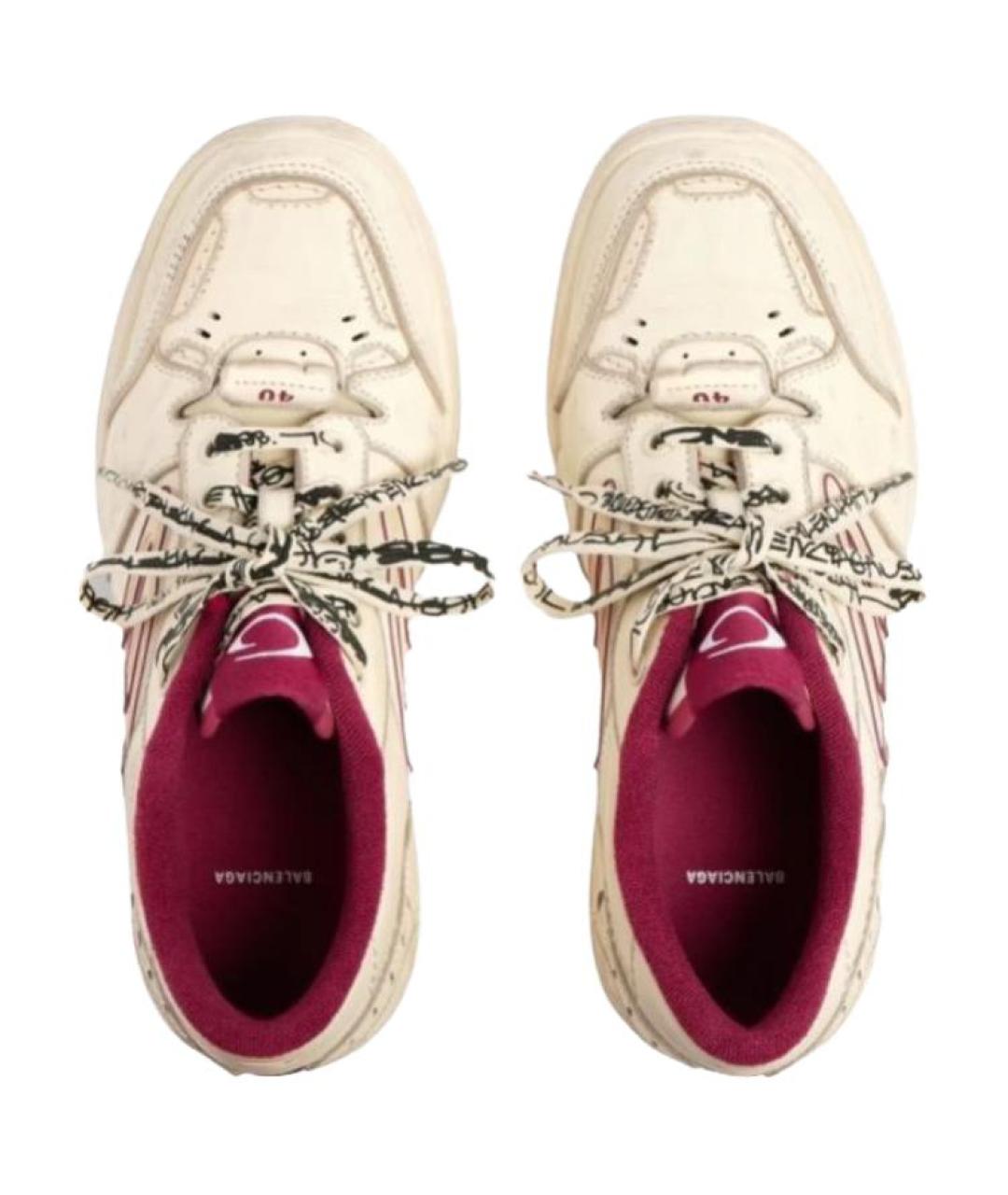 BALENCIAGA Бежевые низкие кроссовки / кеды, фото 5