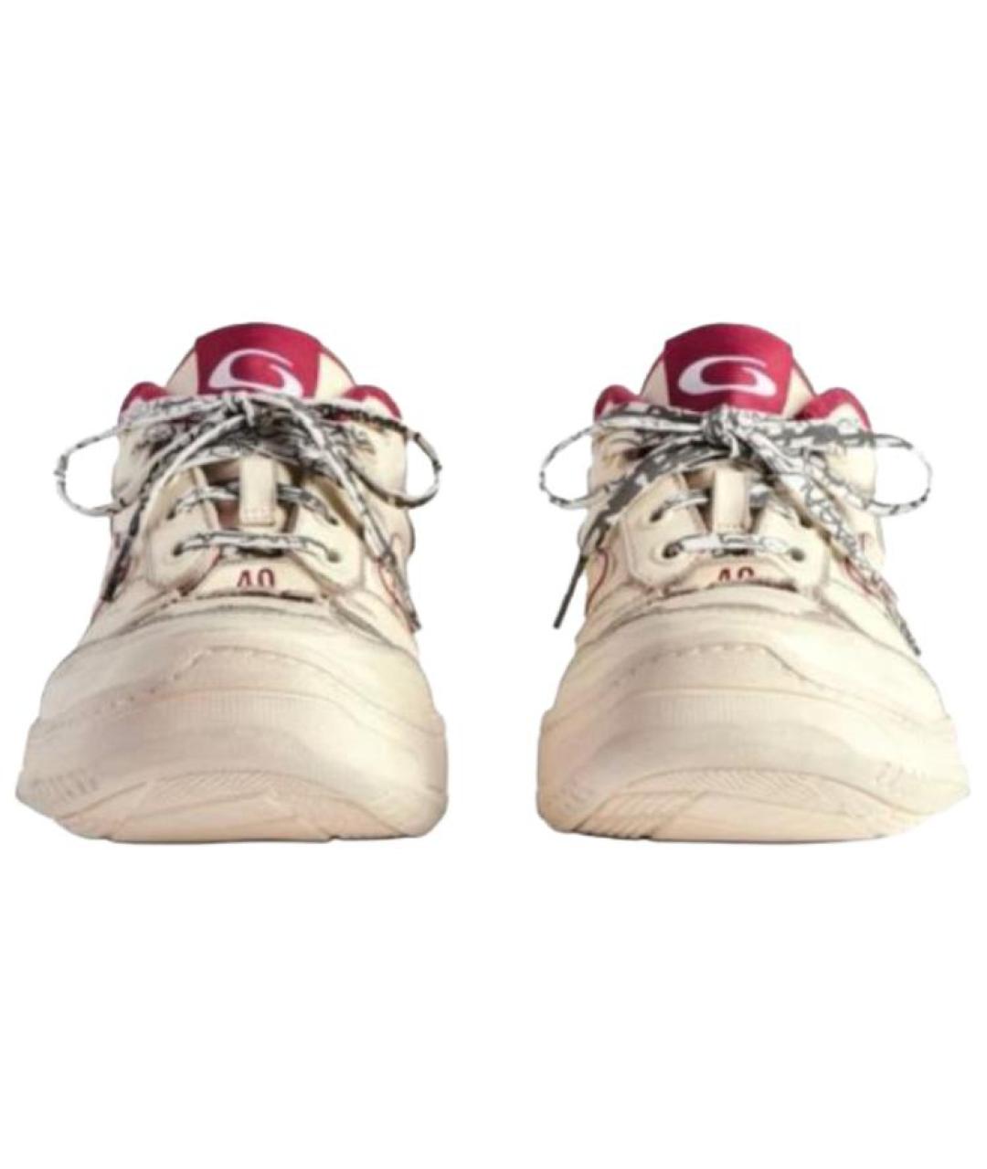 BALENCIAGA Бежевые низкие кроссовки / кеды, фото 4