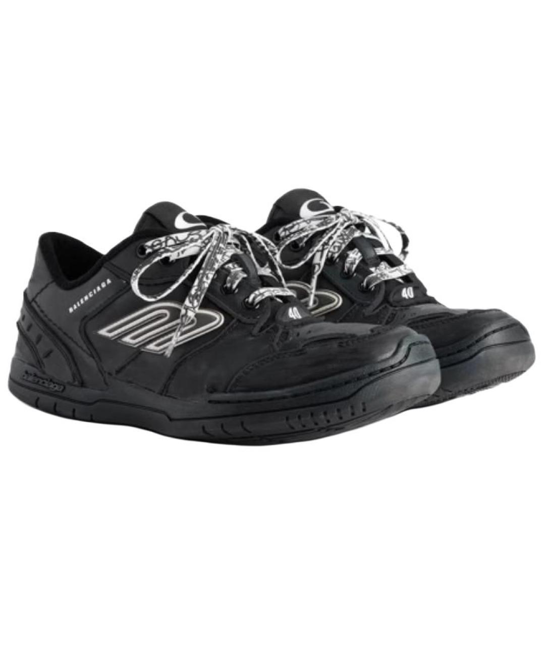 BALENCIAGA Черные низкие кроссовки / кеды, фото 3