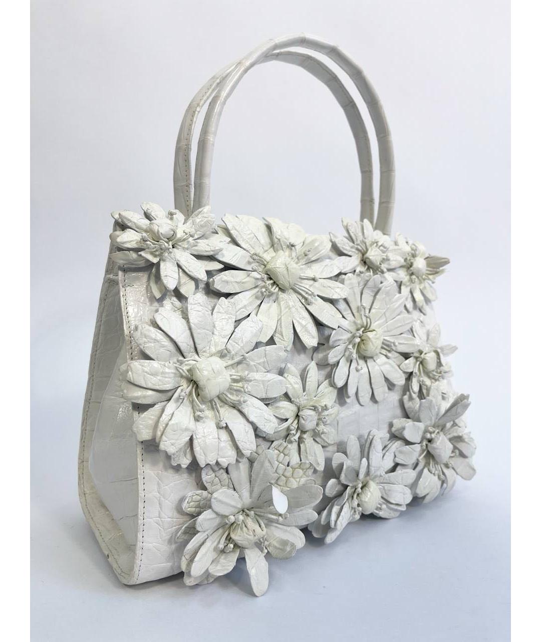 NANCY GONZALEZ Белая кожаная сумка с короткими ручками, фото 7