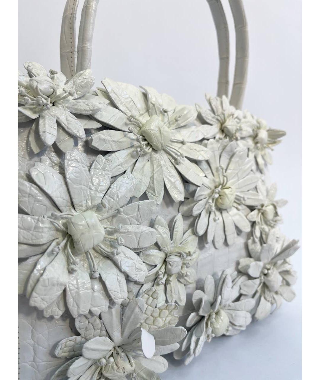 NANCY GONZALEZ Белая кожаная сумка с короткими ручками, фото 8