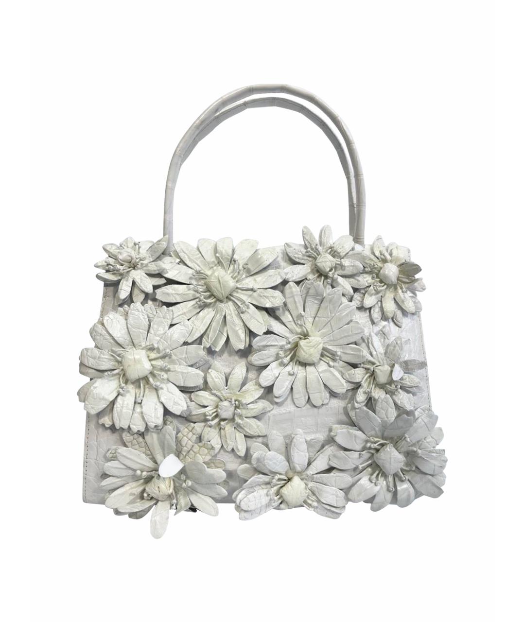 NANCY GONZALEZ Белая кожаная сумка с короткими ручками, фото 1