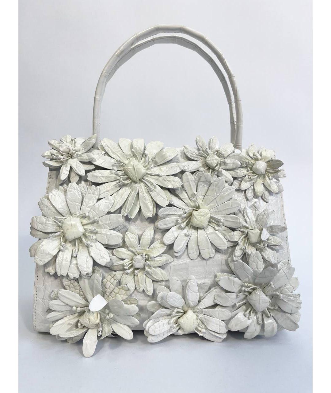 NANCY GONZALEZ Белая кожаная сумка с короткими ручками, фото 9