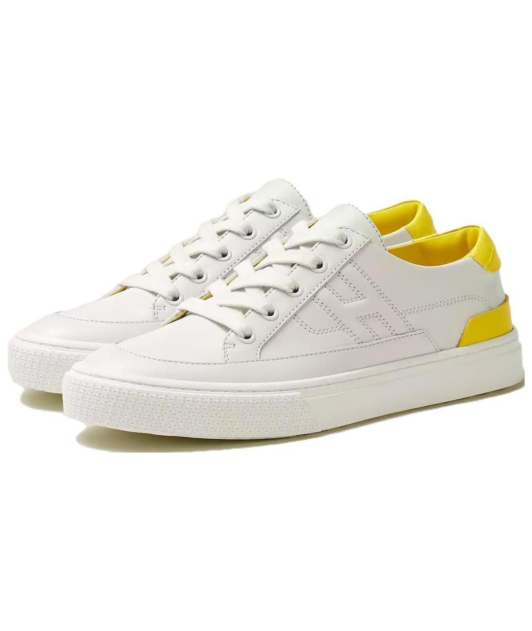 HERMES Белые кожаные кроссовки, фото 3