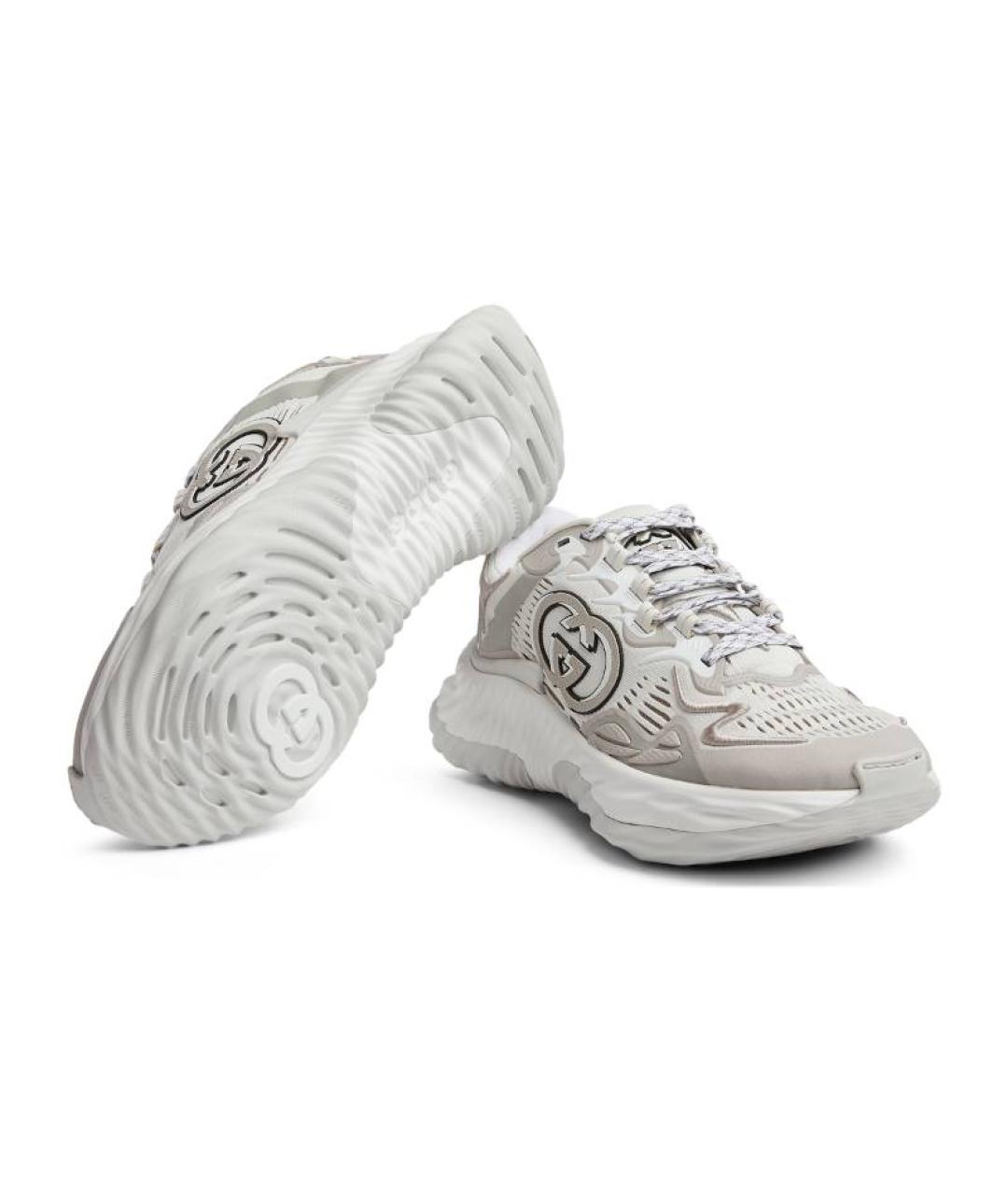 GUCCI Серые низкие кроссовки / кеды, фото 3