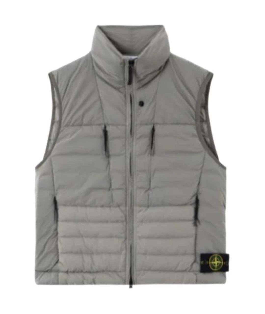 STONE ISLAND Серый полиамидовый жилет, фото 1