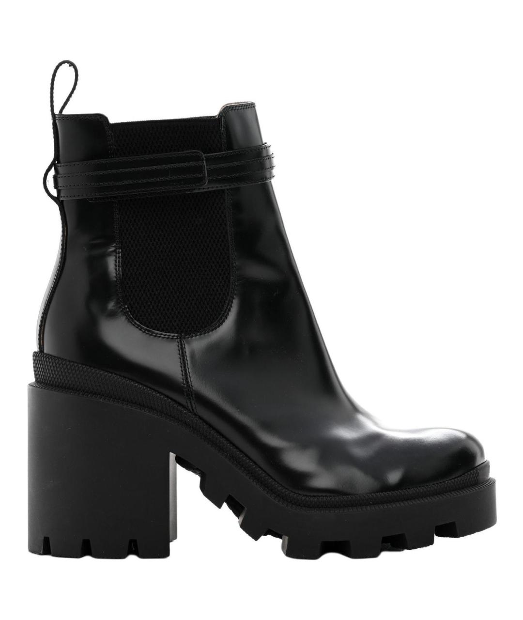 GUCCI Черные кожаные ботильоны, фото 1