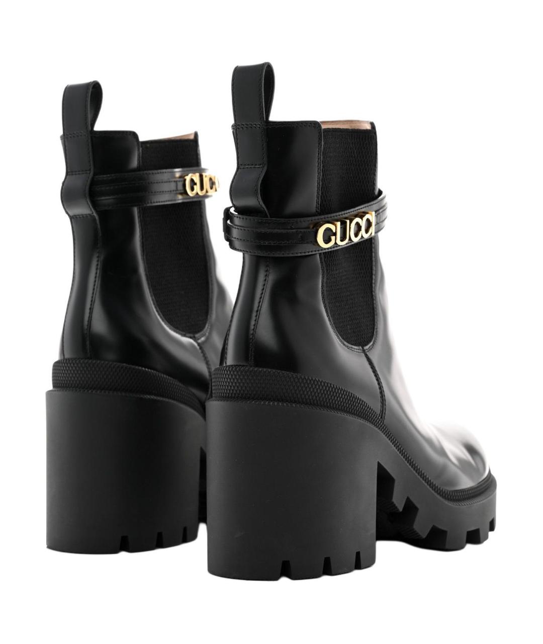 GUCCI Черные кожаные ботильоны, фото 4