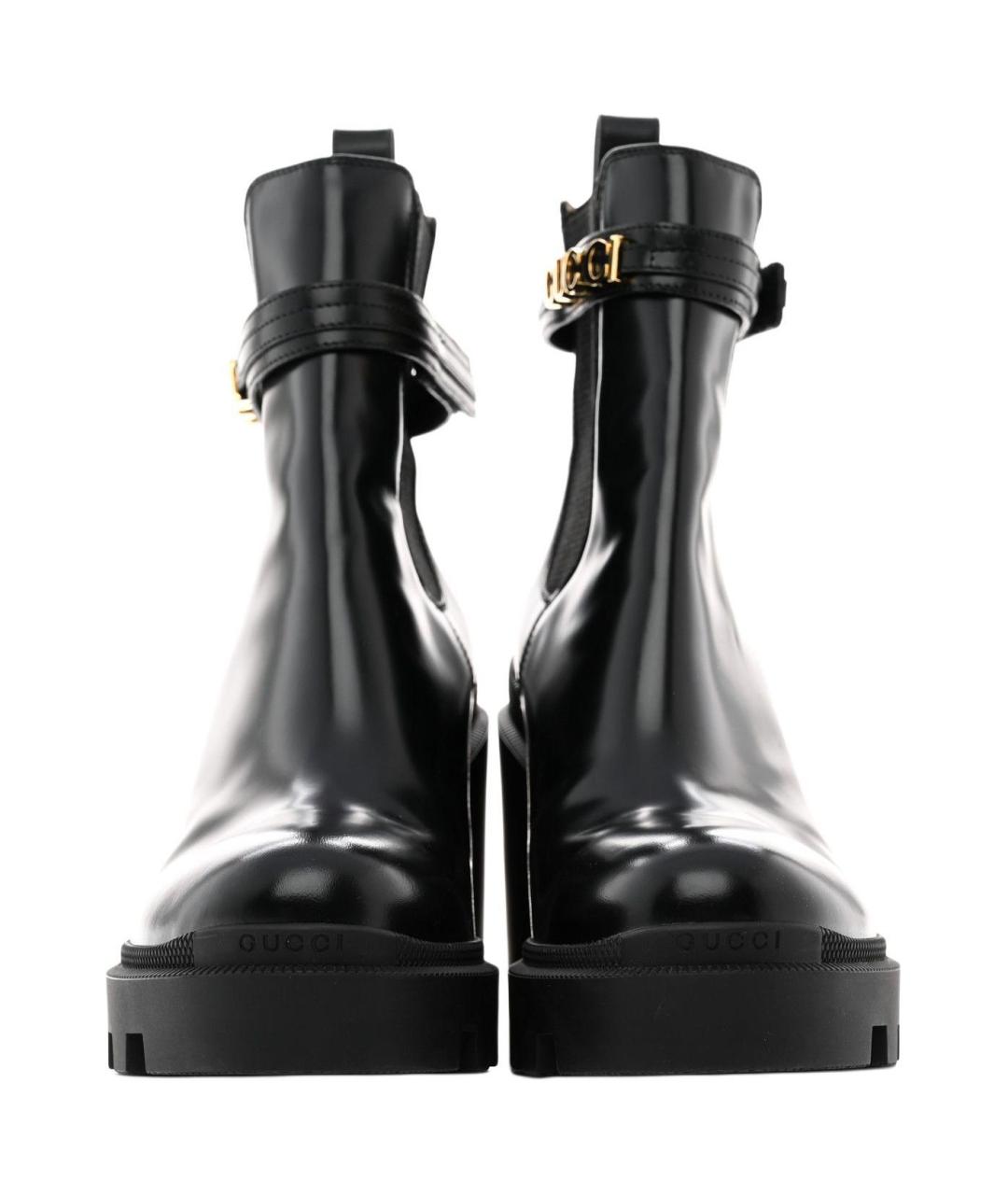 GUCCI Черные кожаные ботильоны, фото 5