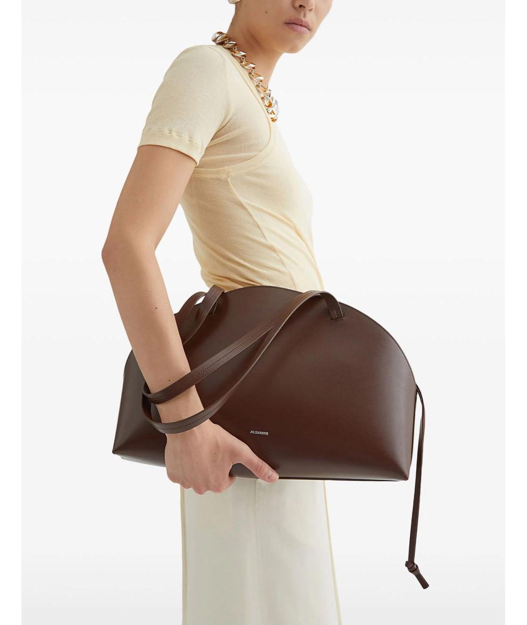 JIL SANDER Кожаная сумка с короткими ручками, фото 2