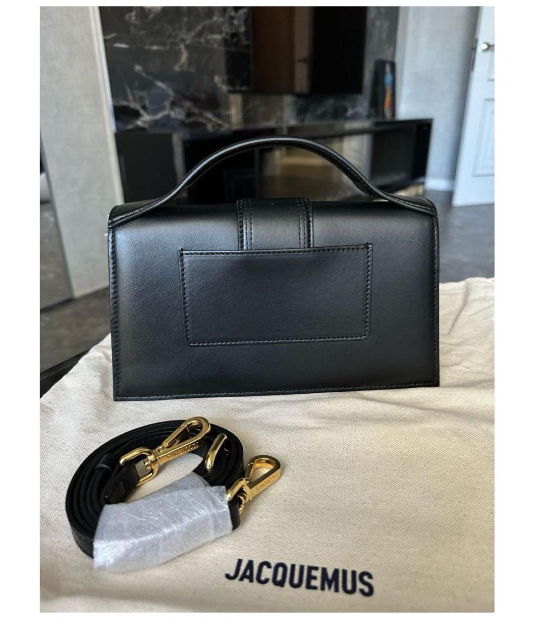 JACQUEMUS Черная кожаная сумка с короткими ручками, фото 3