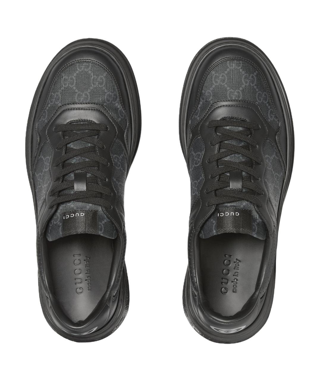 GUCCI Черные низкие кроссовки / кеды, фото 4