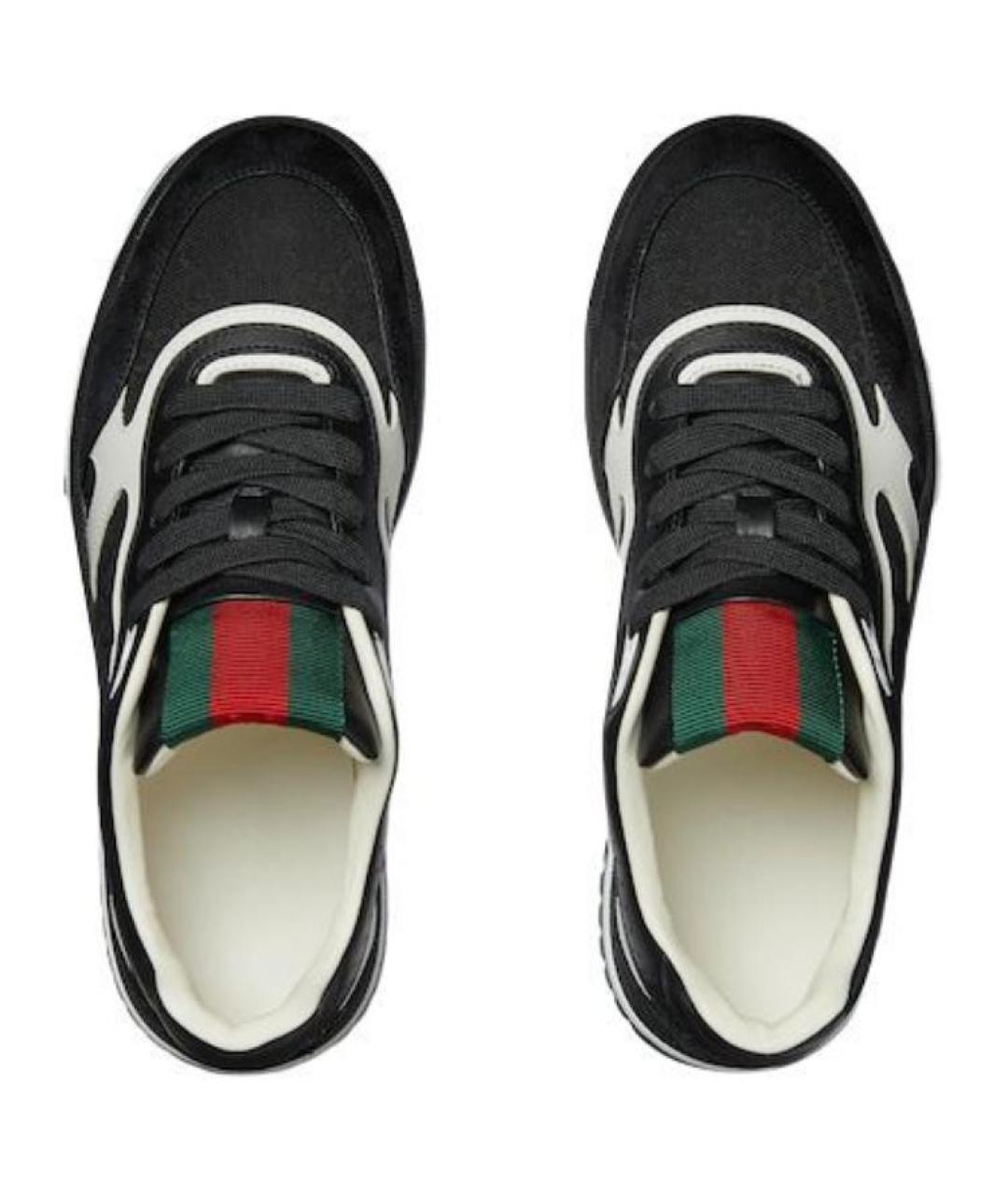 GUCCI Черные кожаные кроссовки, фото 4