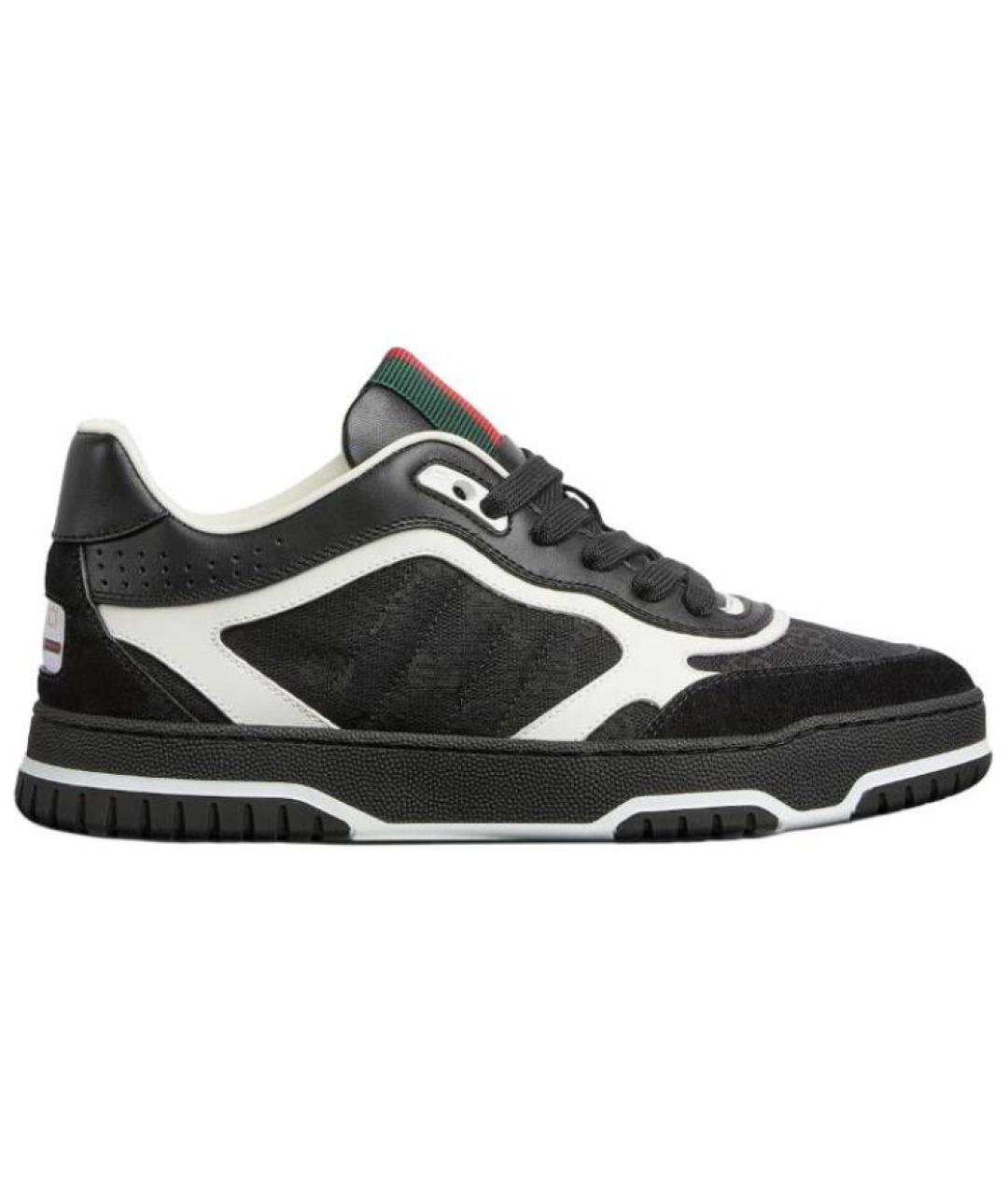 GUCCI Черные кожаные кроссовки, фото 1