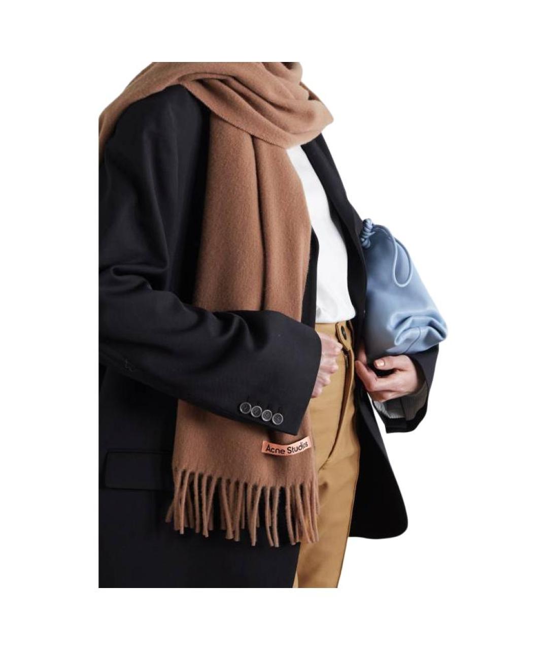 ACNE STUDIOS Коричневый шарф, фото 3