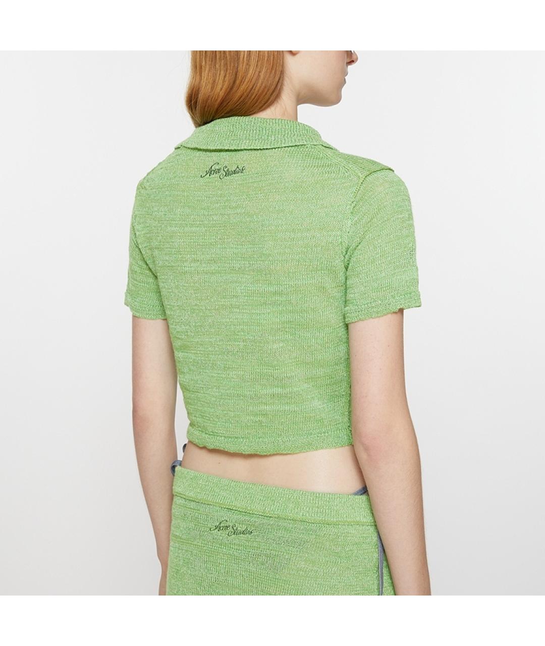 ACNE STUDIOS Зеленый льняной кардиган, фото 3