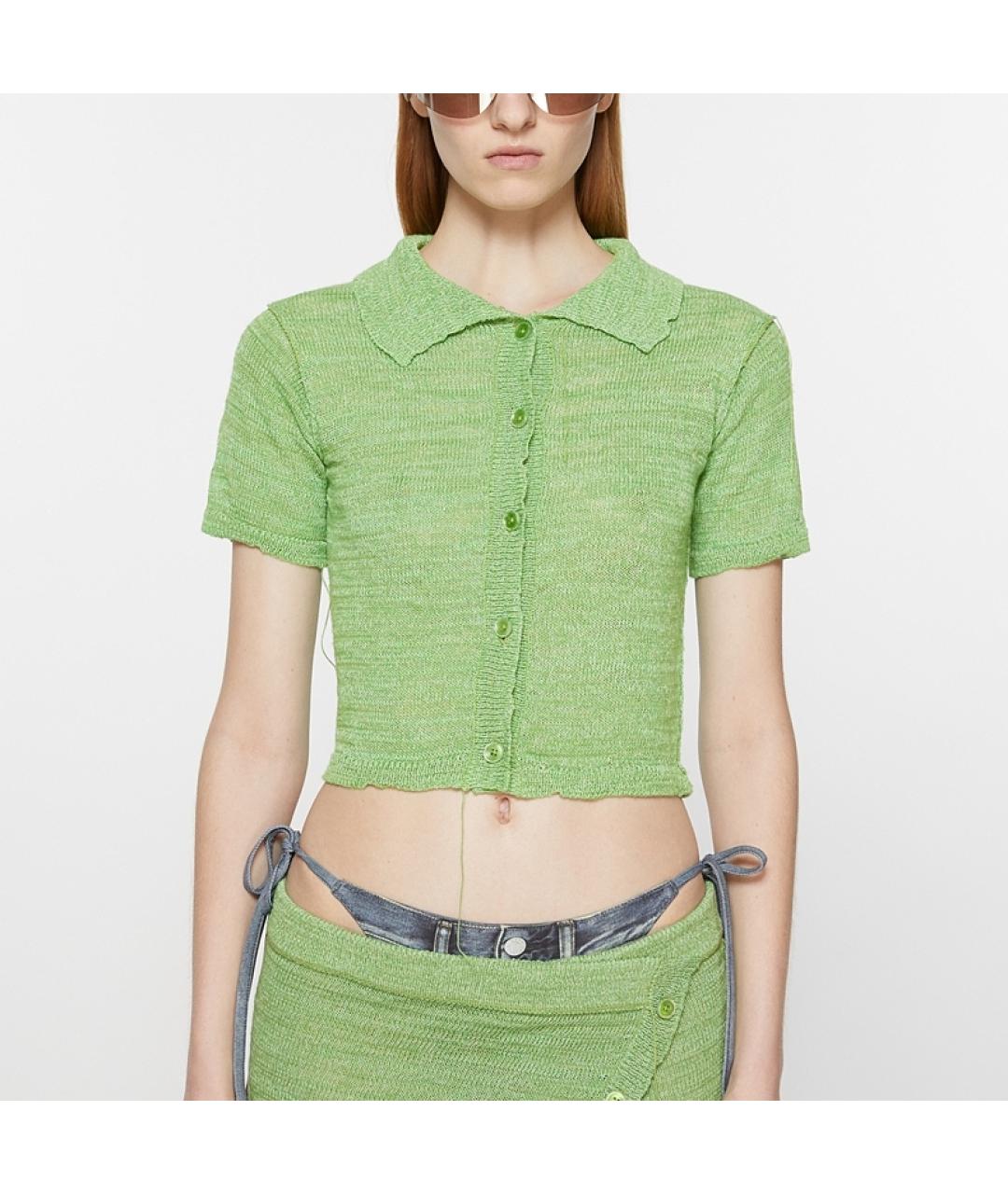 ACNE STUDIOS Зеленый льняной кардиган, фото 2