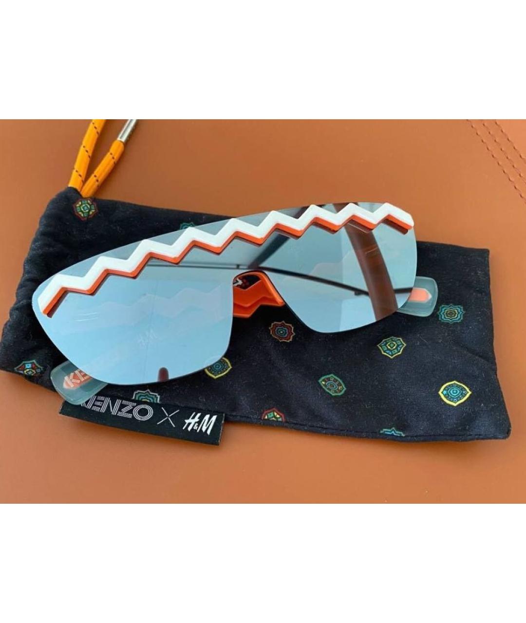 KENZO Оранжевое пластиковые солнцезащитные очки, фото 3