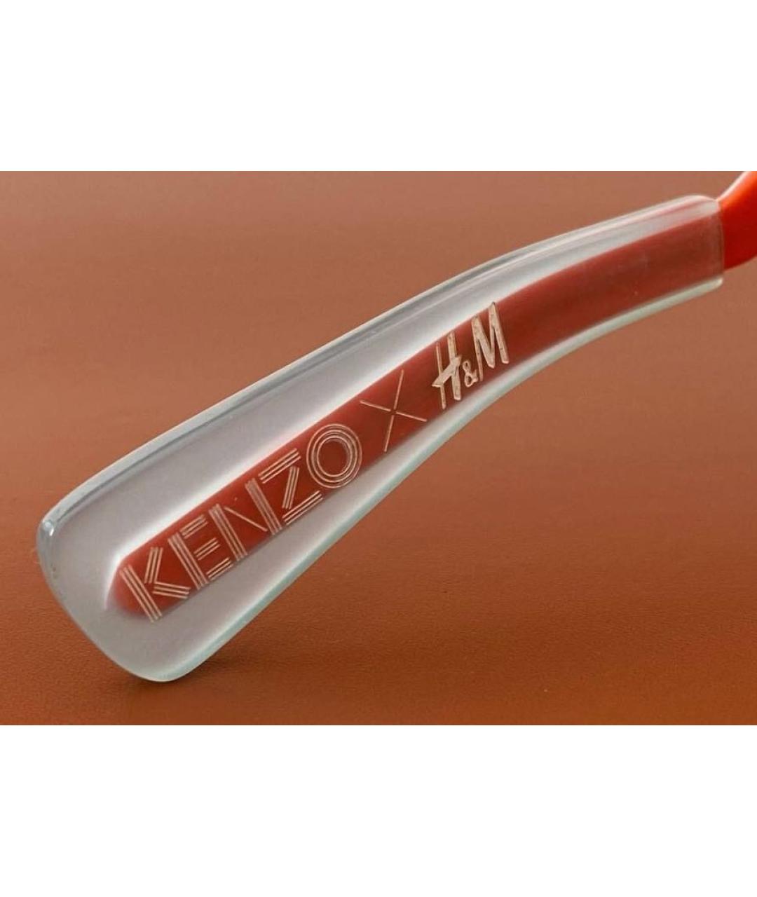 KENZO Оранжевое пластиковые солнцезащитные очки, фото 5