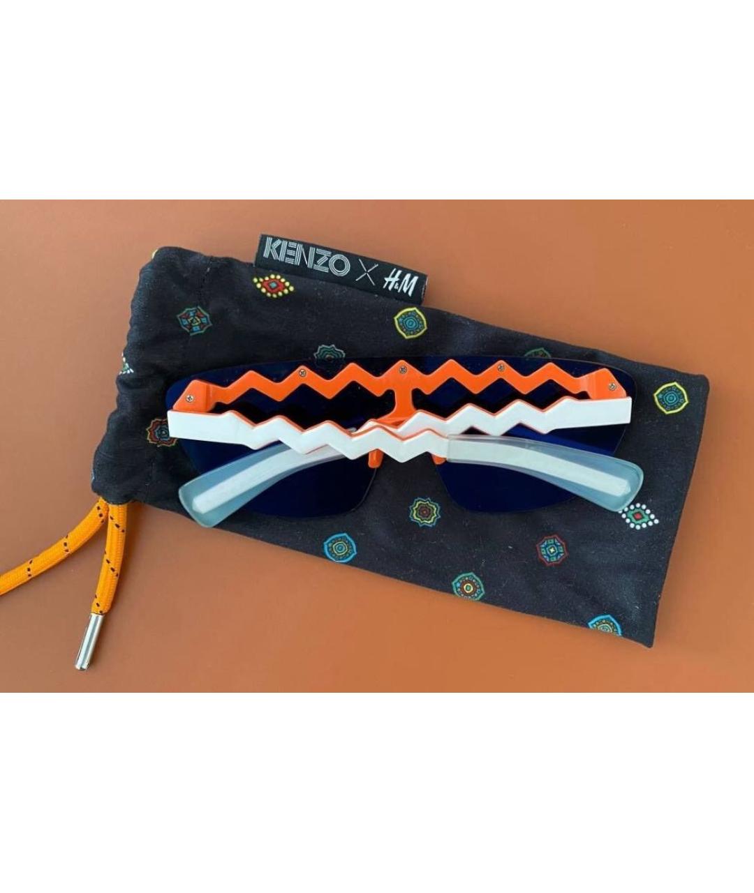 KENZO Оранжевое пластиковые солнцезащитные очки, фото 4