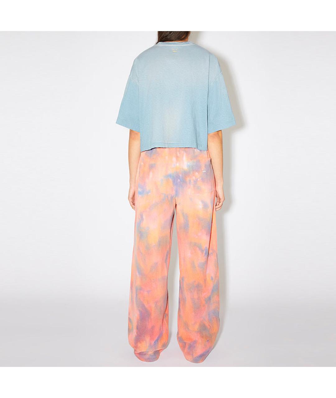 ACNE STUDIOS Голубая хлопковая футболка, фото 2