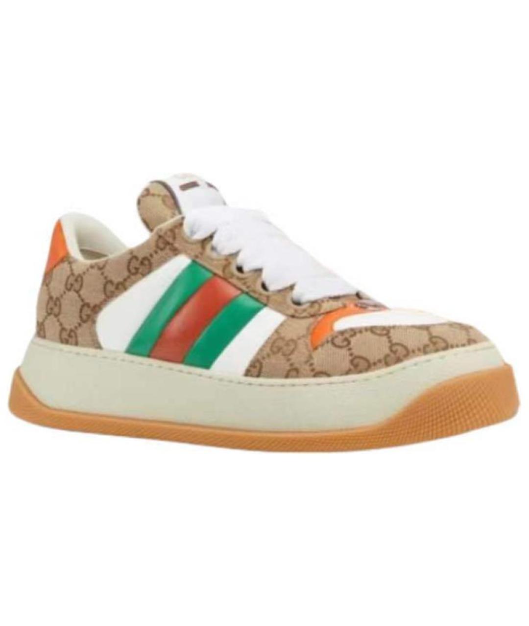 GUCCI Коричневые низкие кроссовки / кеды, фото 1