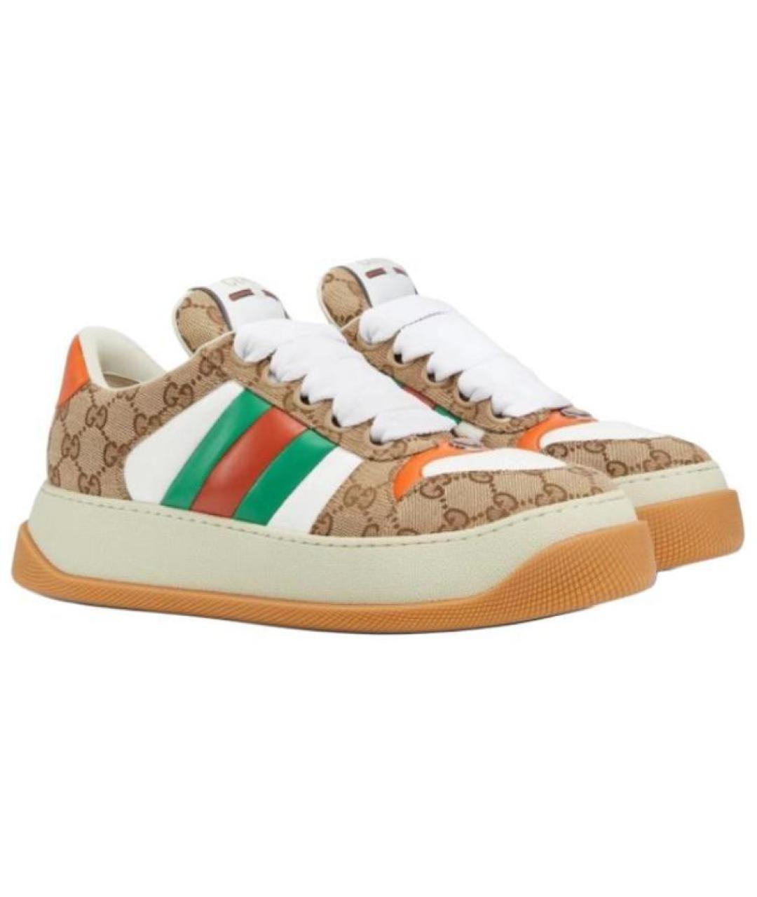 GUCCI Коричневые низкие кроссовки / кеды, фото 3