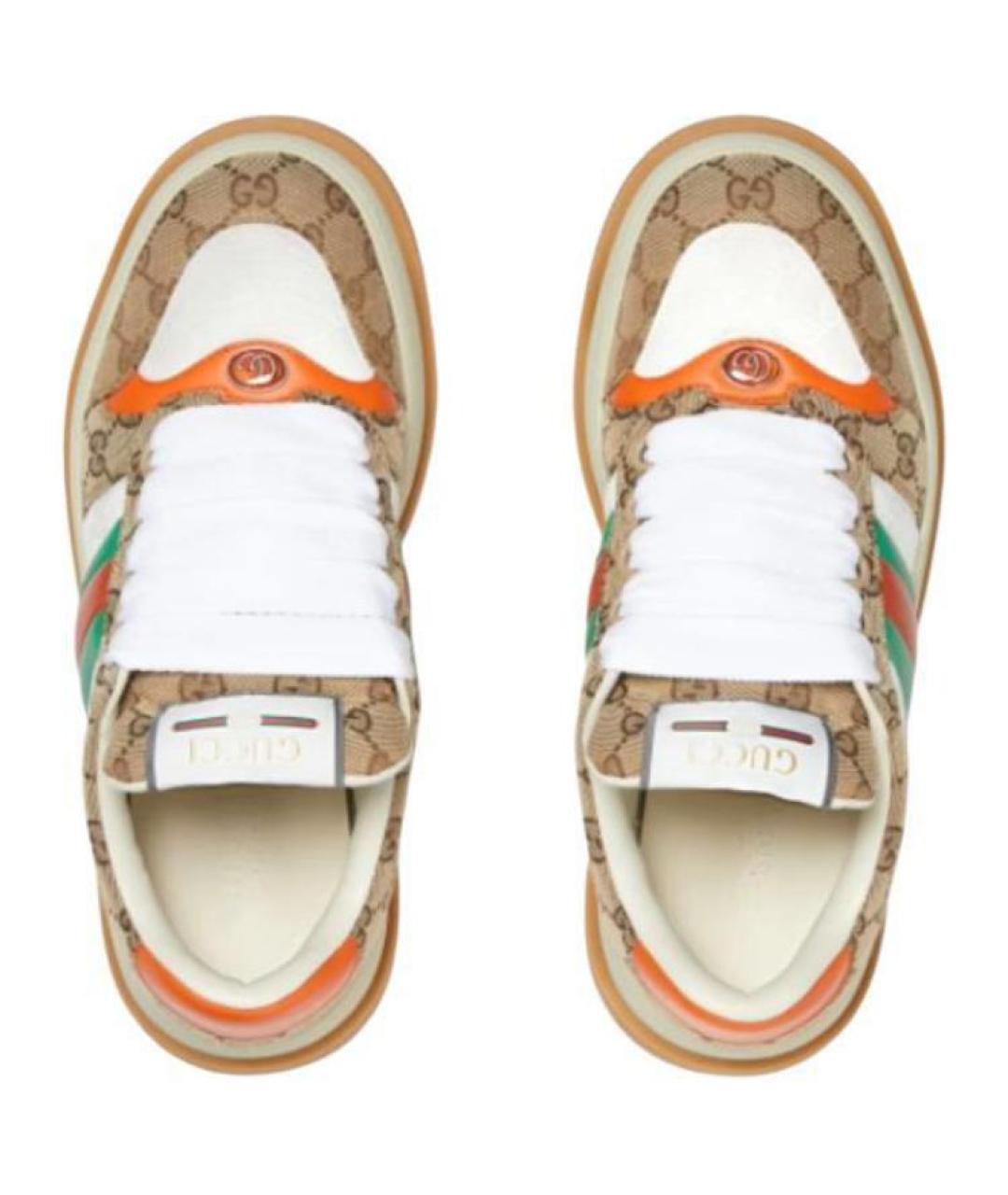 GUCCI Коричневые низкие кроссовки / кеды, фото 4