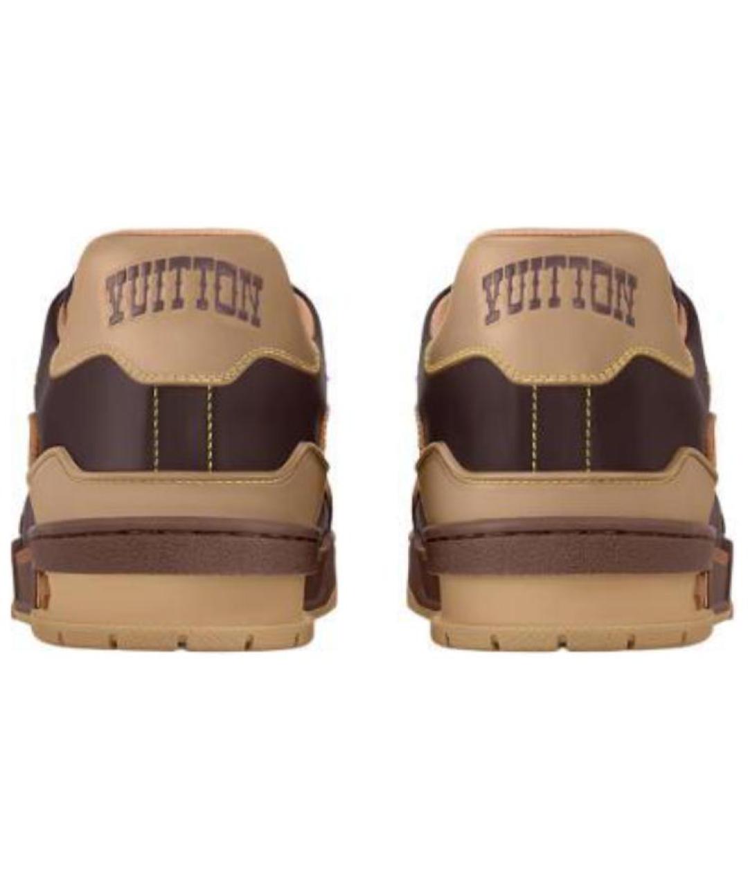 LOUIS VUITTON Коричневые кожаные низкие кроссовки / кеды, фото 5