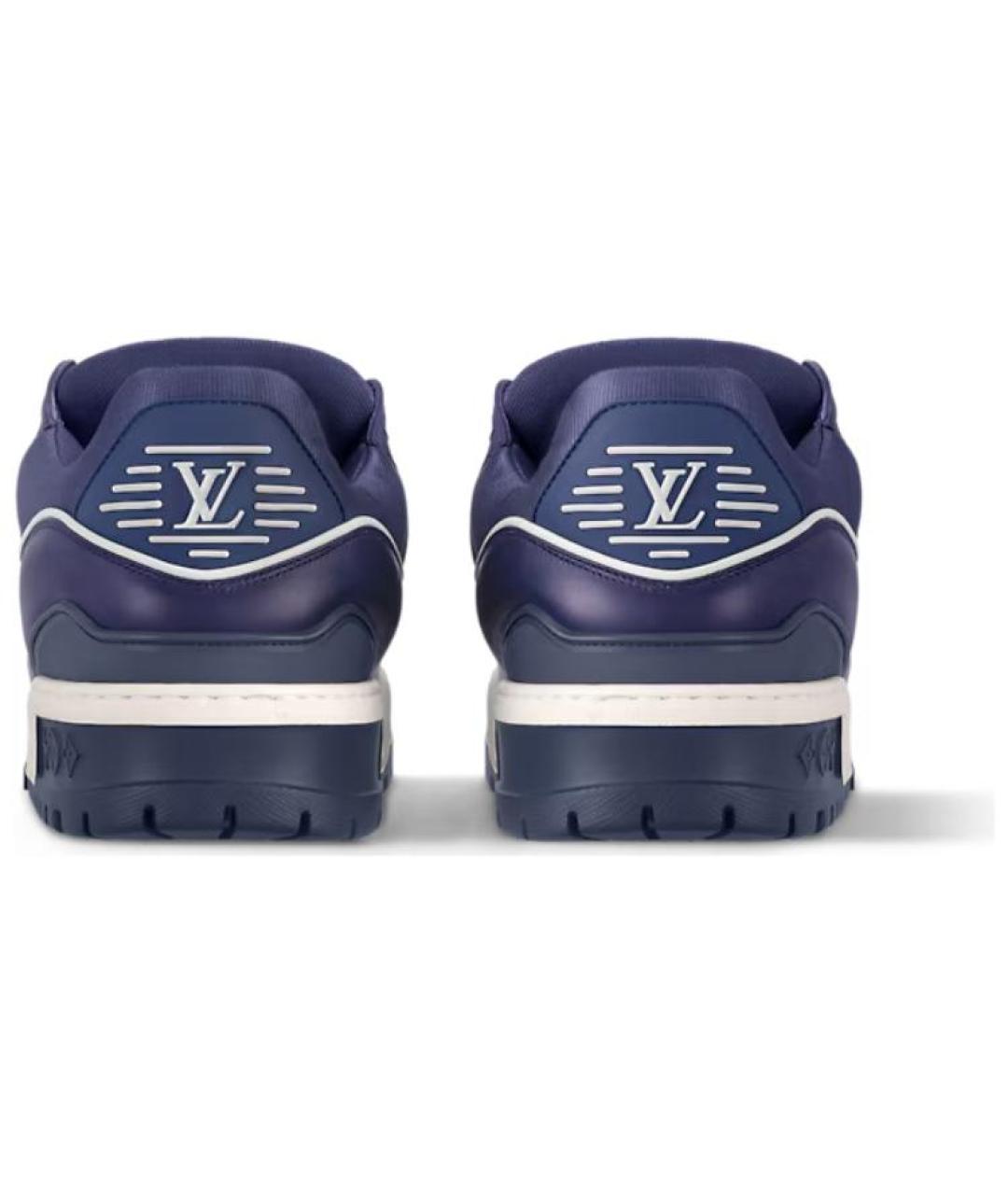 LOUIS VUITTON Синие кожаные низкие кроссовки / кеды, фото 5