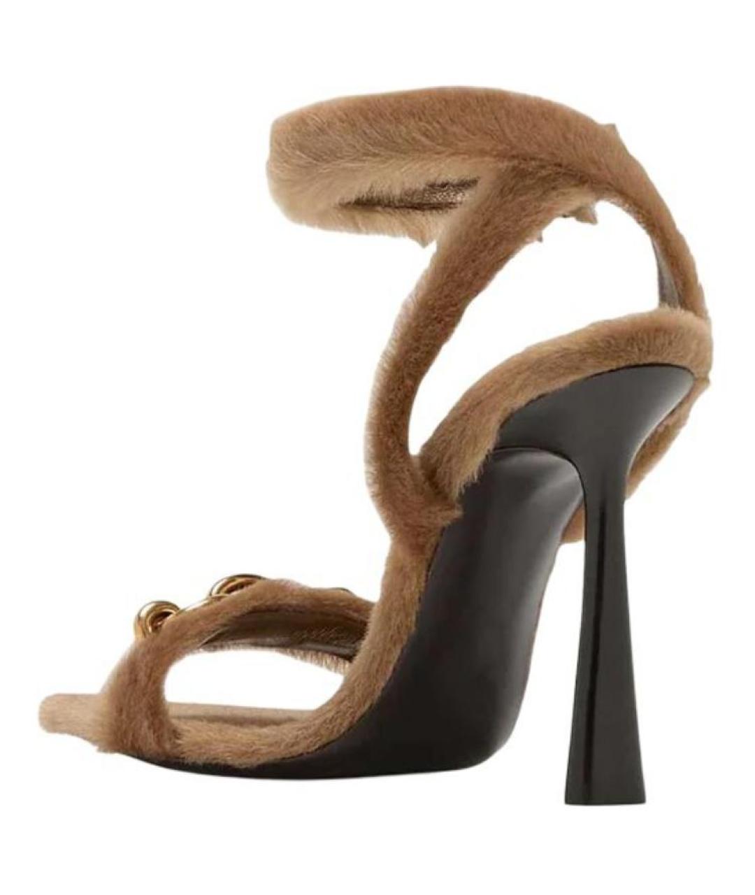 SAINT LAURENT Коричневые босоножки, фото 3