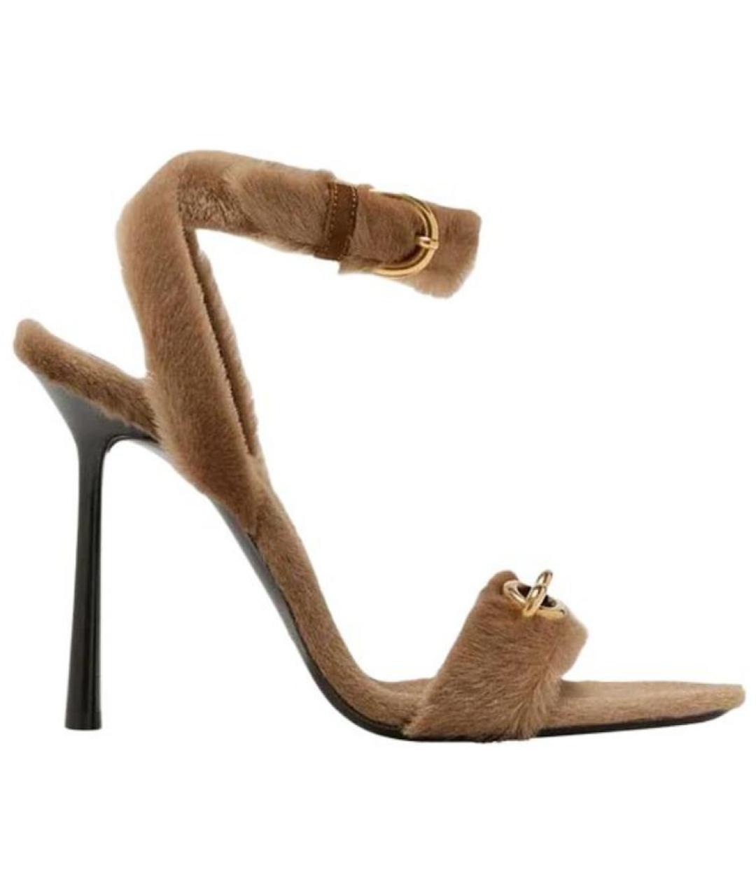 SAINT LAURENT Коричневые босоножки, фото 1