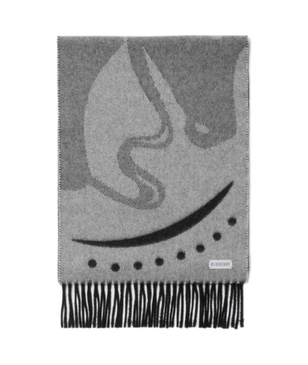 BURBERRY Черный кашемировый шарф, фото 3