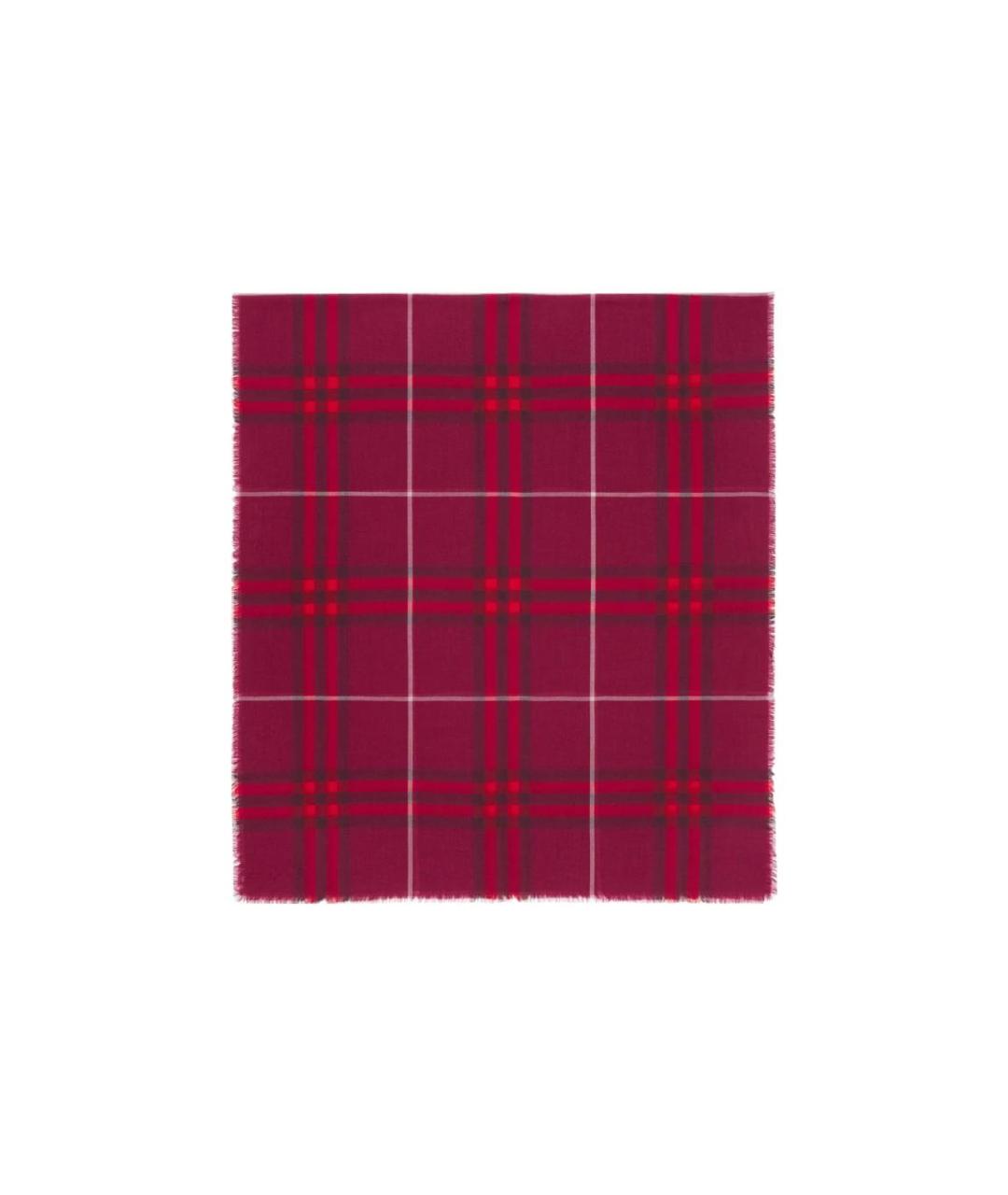 BURBERRY Красный шерстяной шарф, фото 1